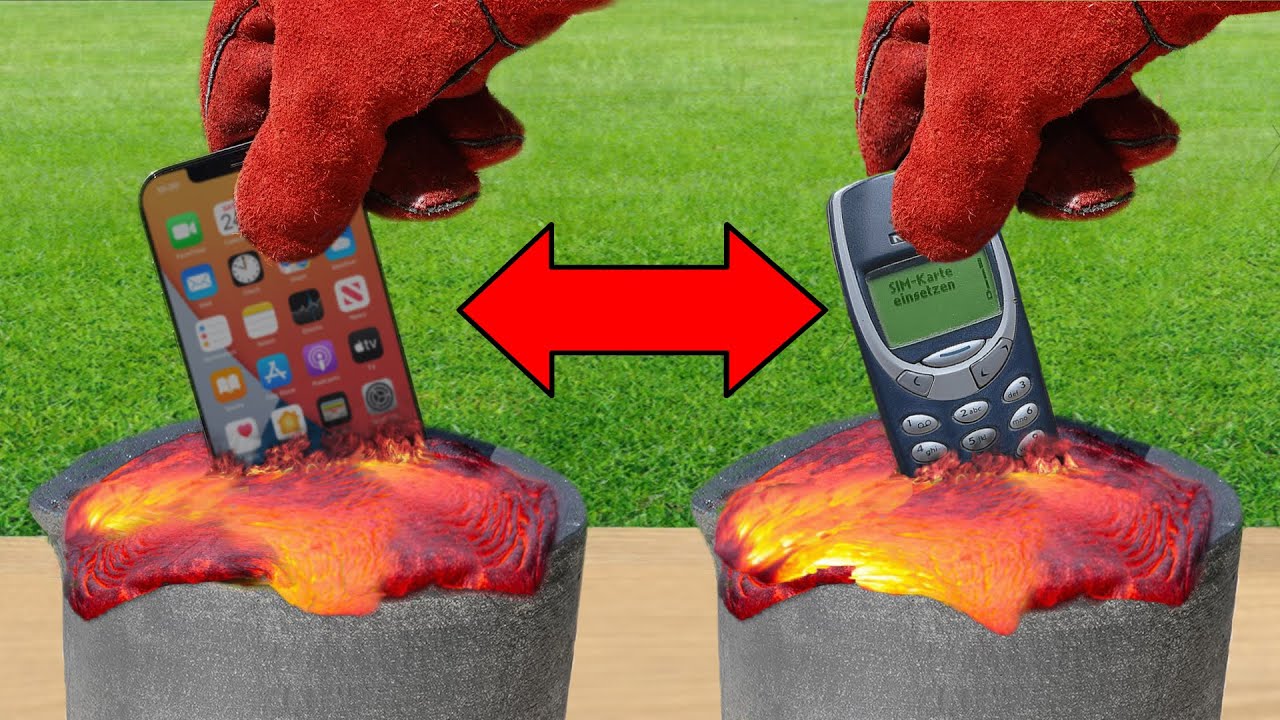 Настоящая ЛАВА vs NOKIA 3310 и АЙФОН!