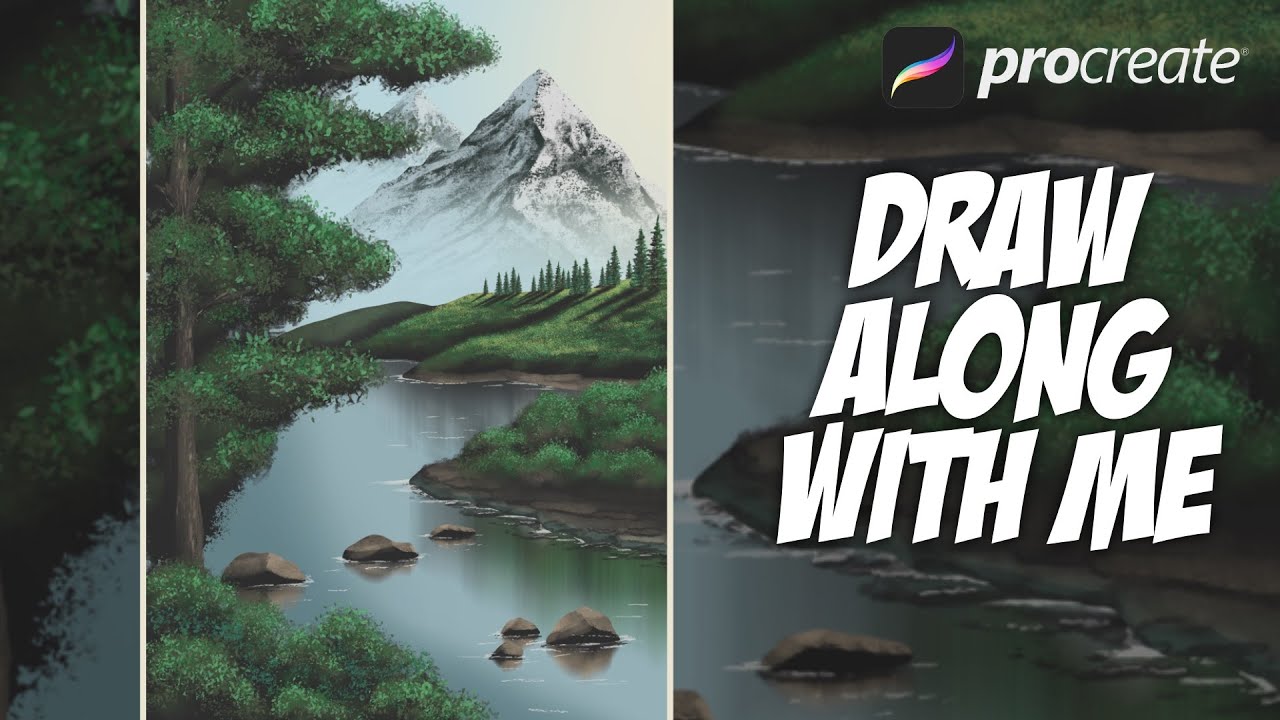 River Scene - Procreate step by step tutorial 