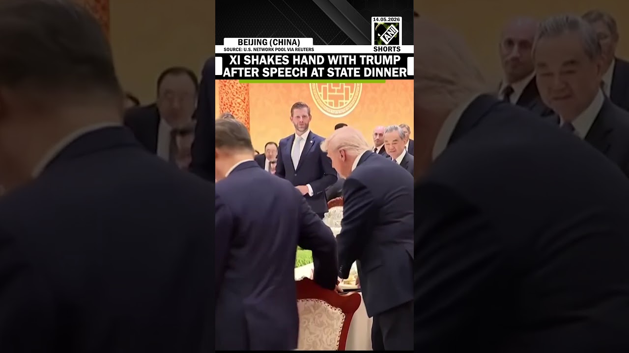 Xi Jinping shakes hand with Trump after his speech at State Dinner in China&rsquo;s Beijing