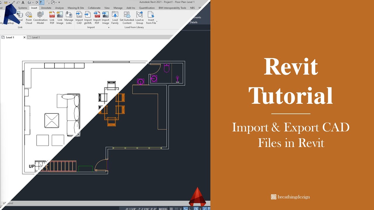 Revit Tutorial | How to Import & Export CAD files in Revit