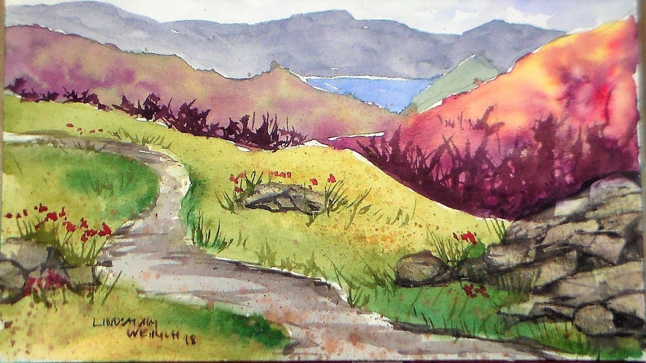 Beginner Mountain Landscape in Watercolor (Limited Palette)