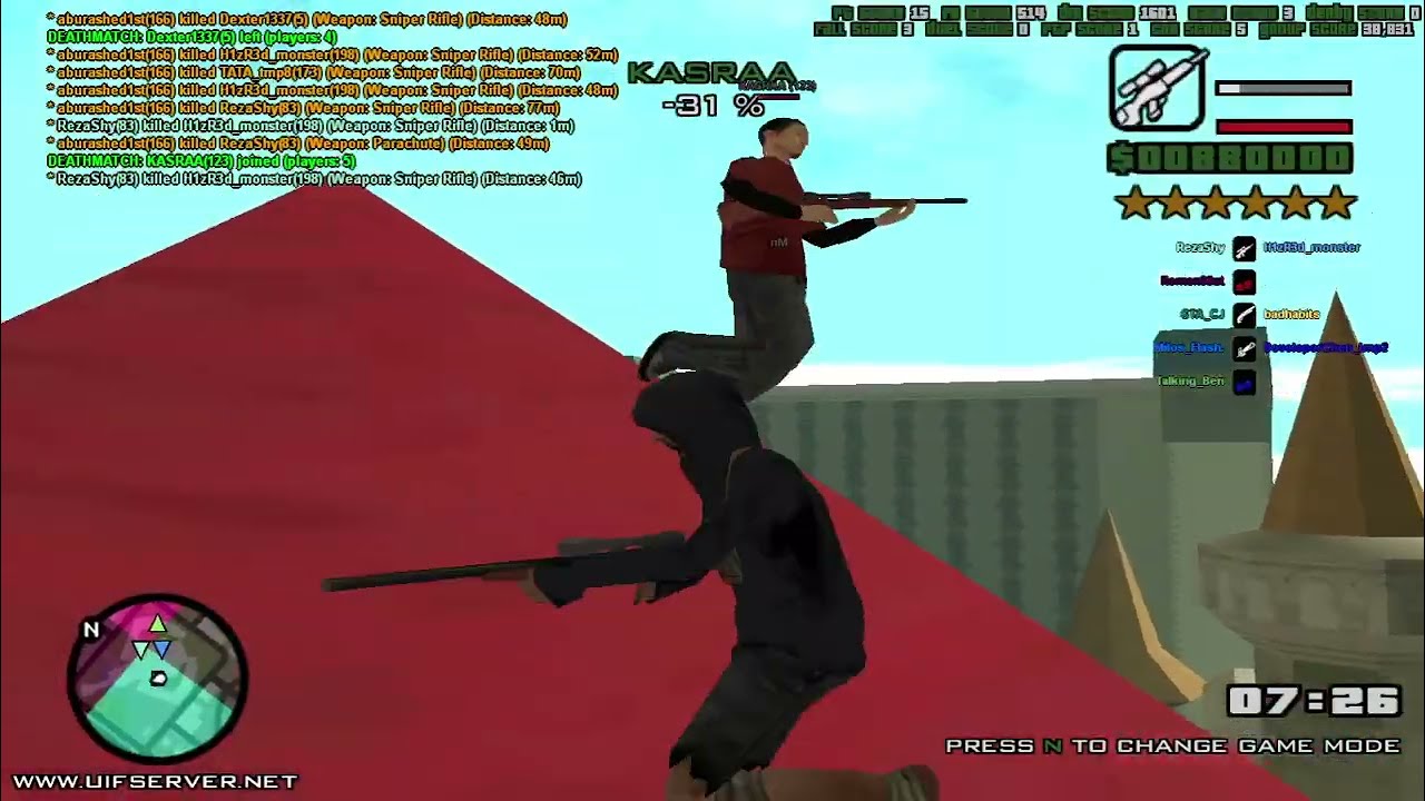 sa-mp uif server dm sniper gameplay 83 kills