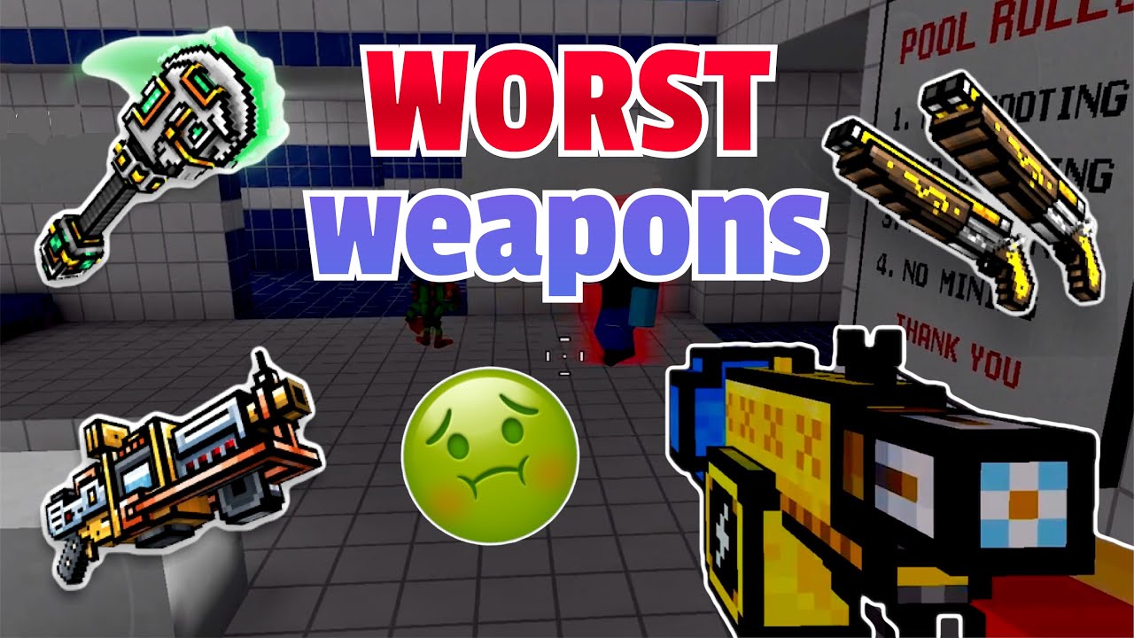 Using the WORST Weapons in Pixel Gun 3D