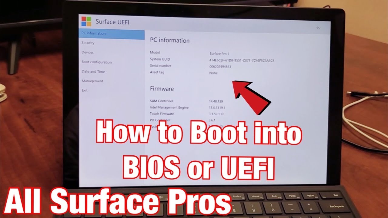 Как войти в BIOS/UEFI на всех моделях Microsoft Surface Pro (1,2,3,4,5,6,7, X)
