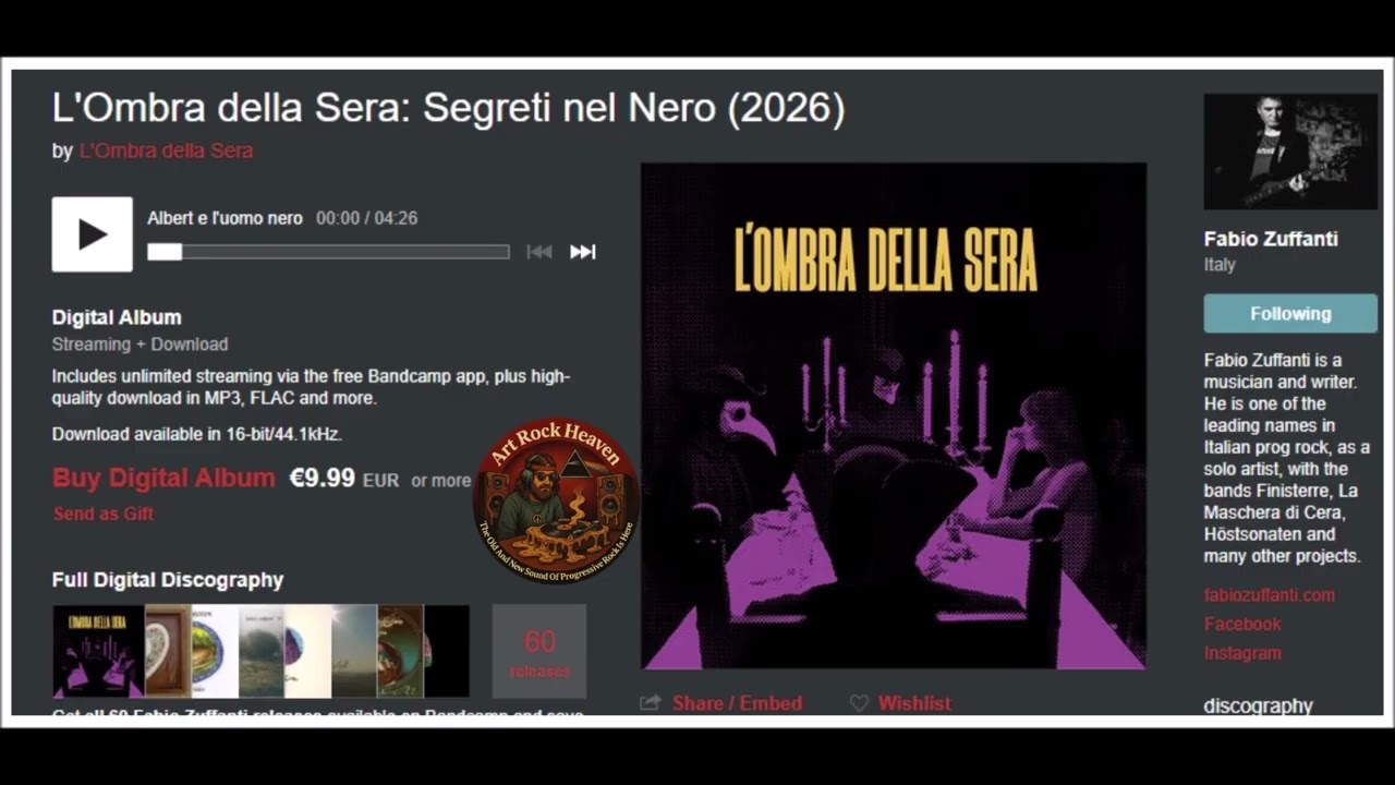 L'Ombra Della Sera(Italy)-Segreti nel Nero(2026)-Fantastic Fly, (Rock Progressivo Italiano)