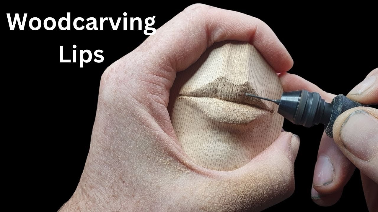 Wood carving Tutorial realistic Female lips with a dremel
