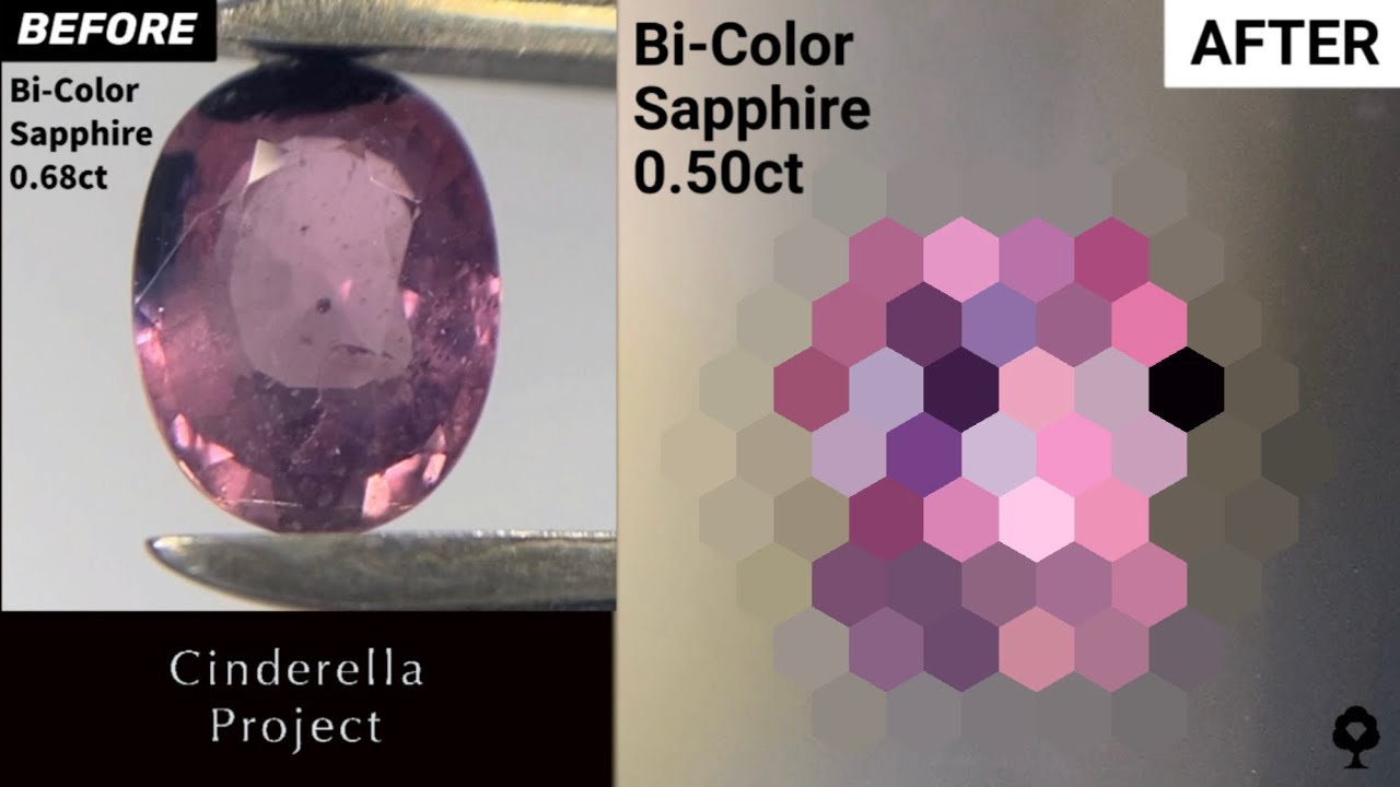 [Cinderella Project] Bicolor Sapphire BEFORE 0.68ct