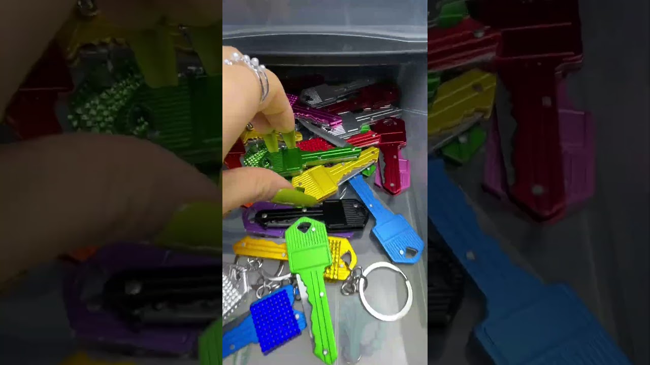 I hate green🤢🤢which one next? #asmr #keychain #usa #selfdefense #shorts #diy #packing #safety