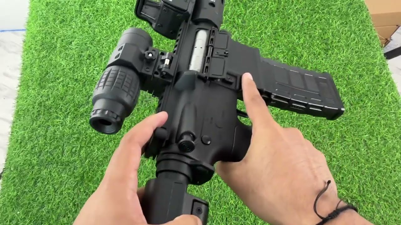 ปืนเจลไฟฟ้า AR-15 (73) สีดำล้วน 