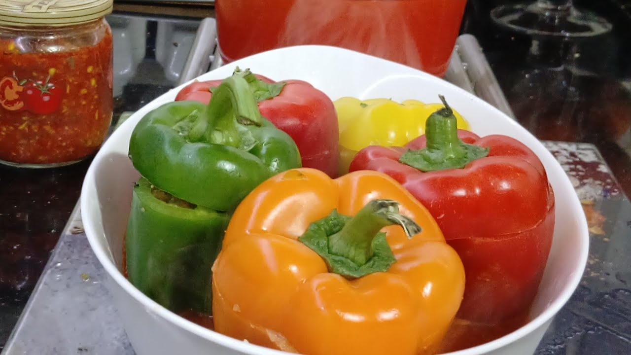 فلفل محشي بدجاج سهل اقتصادي وبنة عسل من# مطبخ جوهر