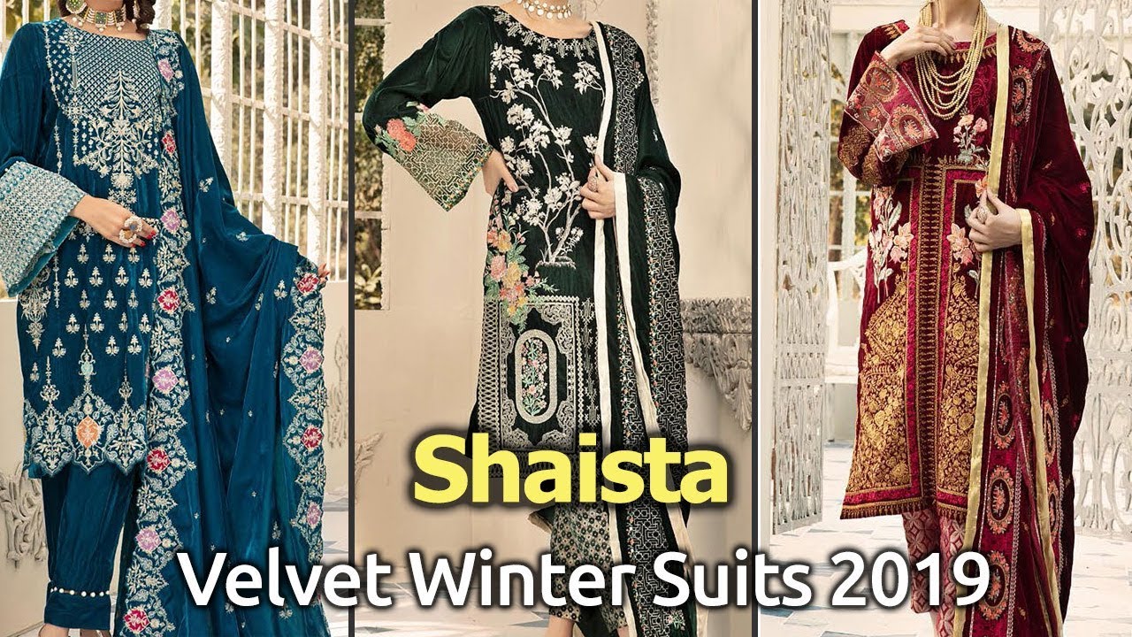 New SHAISTA (VELVET) Designer Winter Dresses 2019 | Latest Pakistani Winter Collections