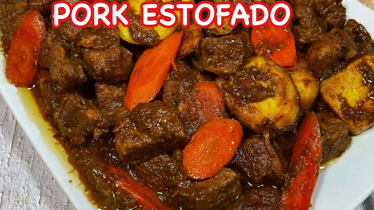 PORK ESTOFADO in PINEAPPLE JUICE | Try this recipe sauce pa lang ulam na | Pinoy Simple Cooking