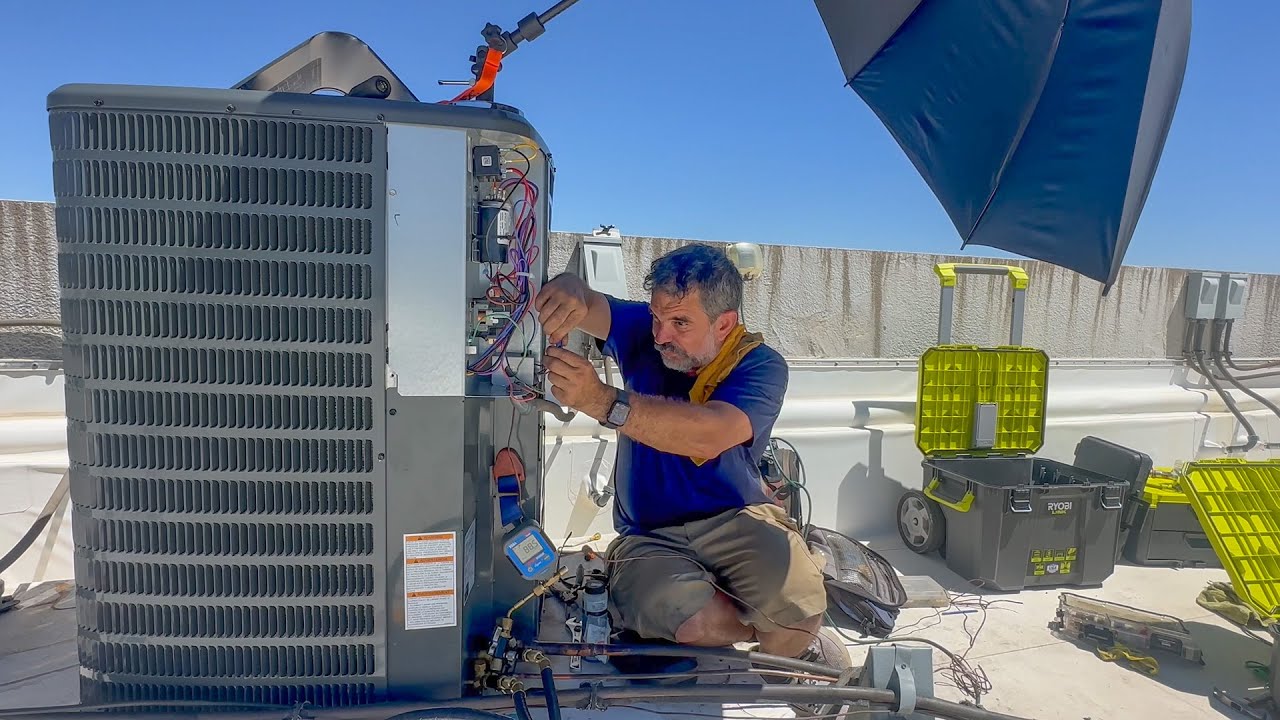 Condenser Installation on Rooftop