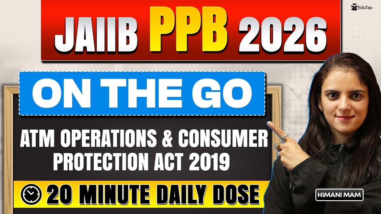 JAIIB PPB Online Free Classes 2026 | ATM Operations & Consumer Protection Act 2019 Concept & Ques