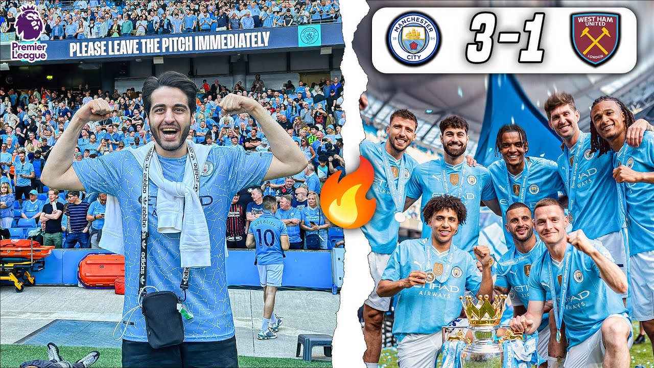 ولاگ بازی منچستر سیتی و وست هام سیتی قهرمان شد | mancity vs west ham vlog manicty champions