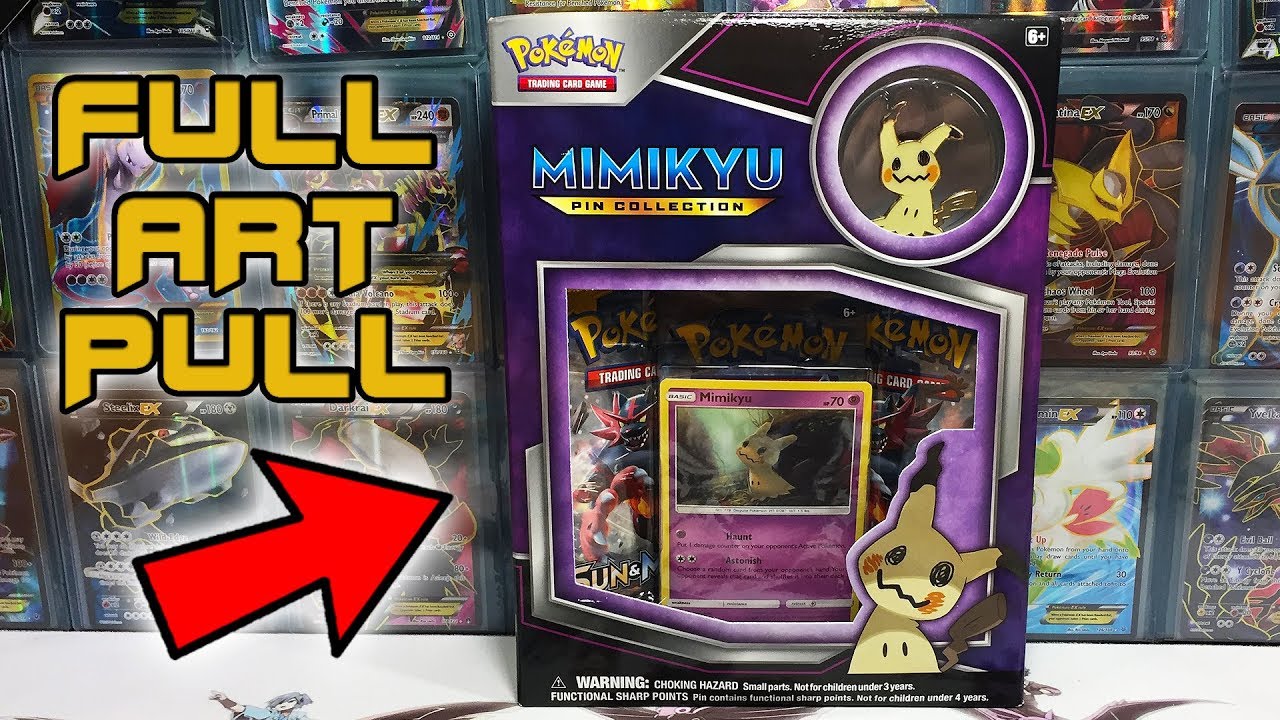 FULL ART OUT OF 3 PACKS! Mimikyu Pin Collection Box!
