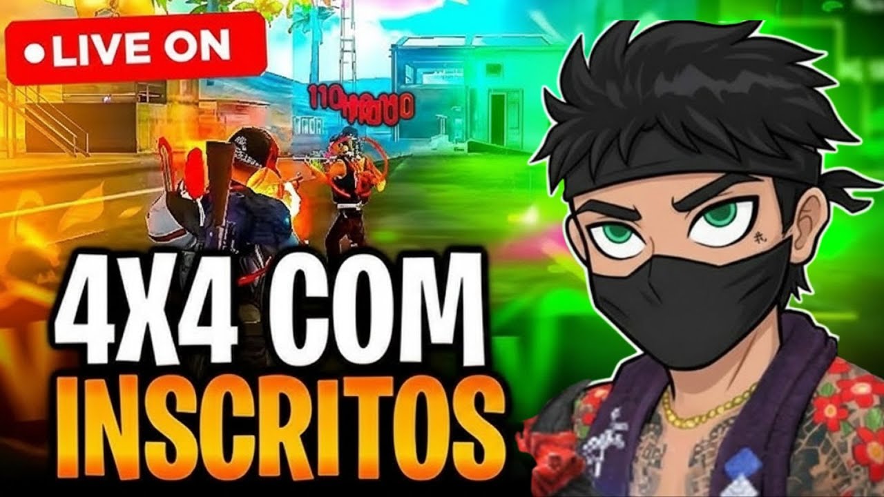 🔥 LIVE FF 🔥 FREE FIRE - AO VIVO 🔥 4X4 COM INSCRITOS 🔥 + SORTEIO DE CONTA 🔥