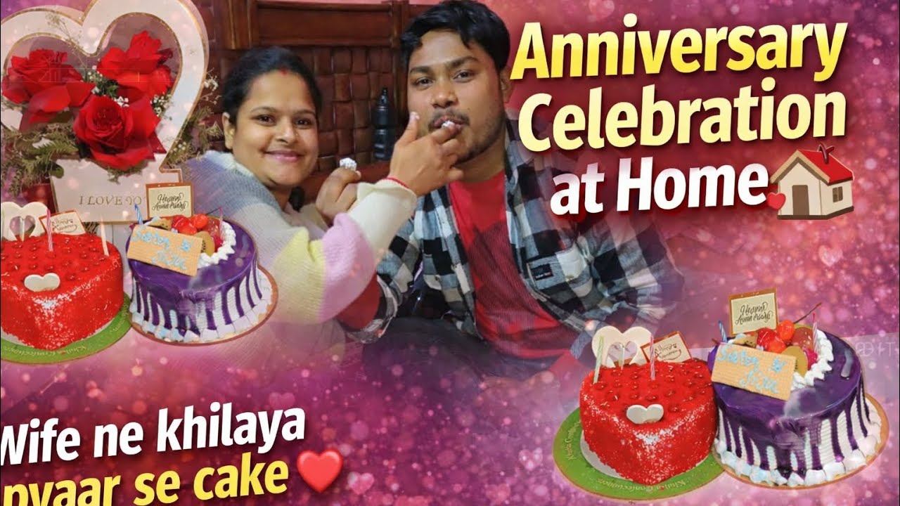 Anniversary celebration 🎊 with family at home 🏡 ❤️ 💕 💖 ♥️ 