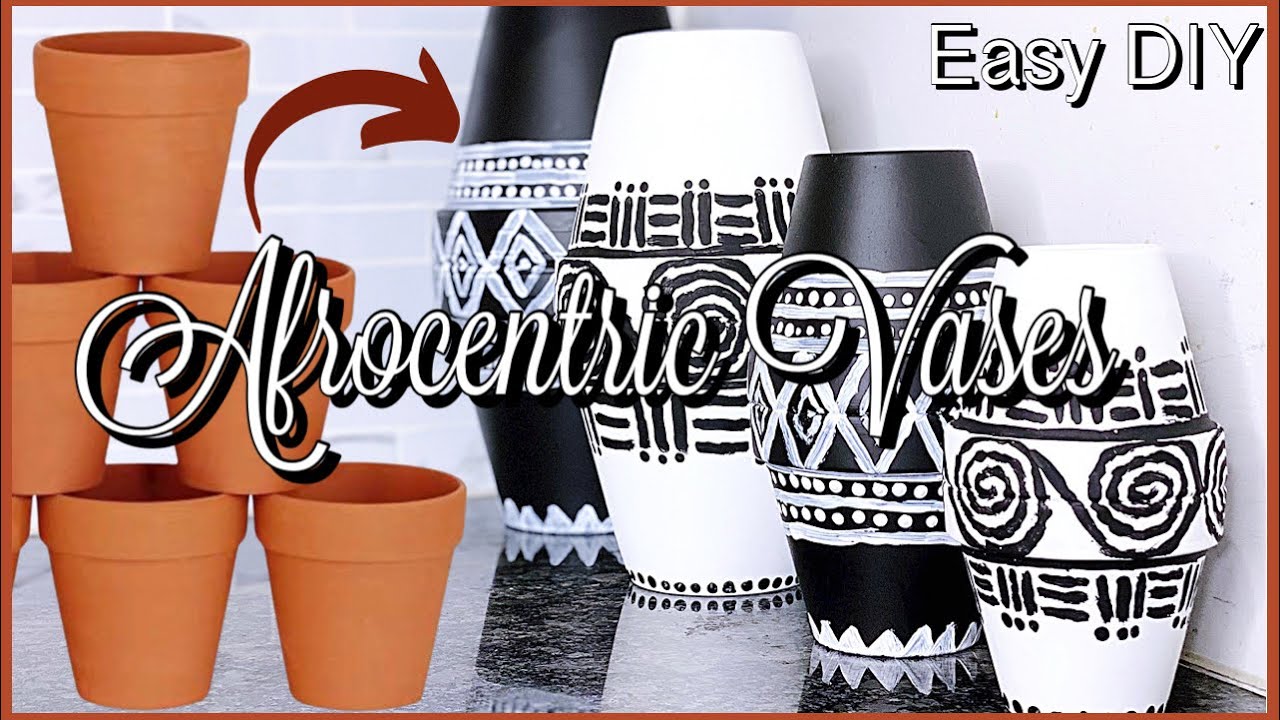 SEE HOW SHE transforms these terracotta clay pot into home decor | Black History Month DIY