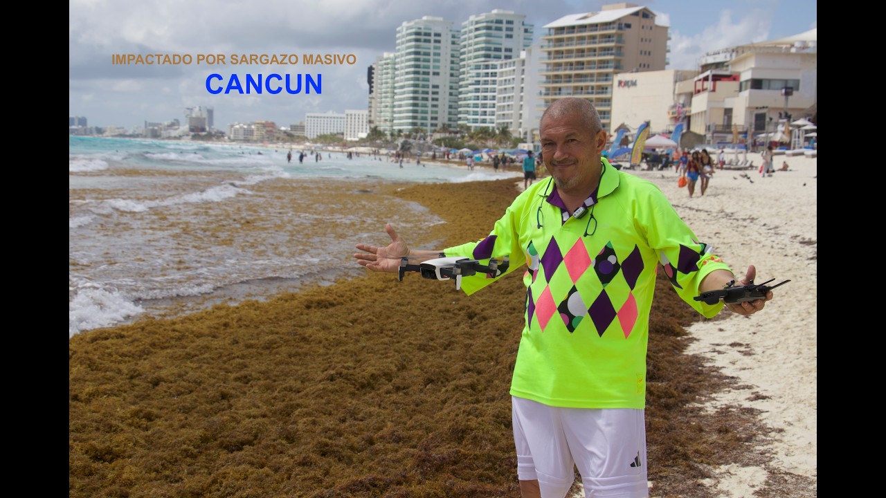 Cancún impactado por sargazo