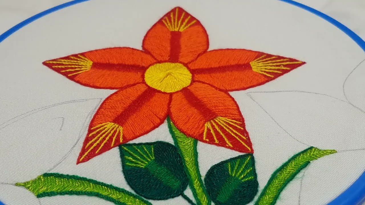 flor #1 Puntada para  pétalos y hojas