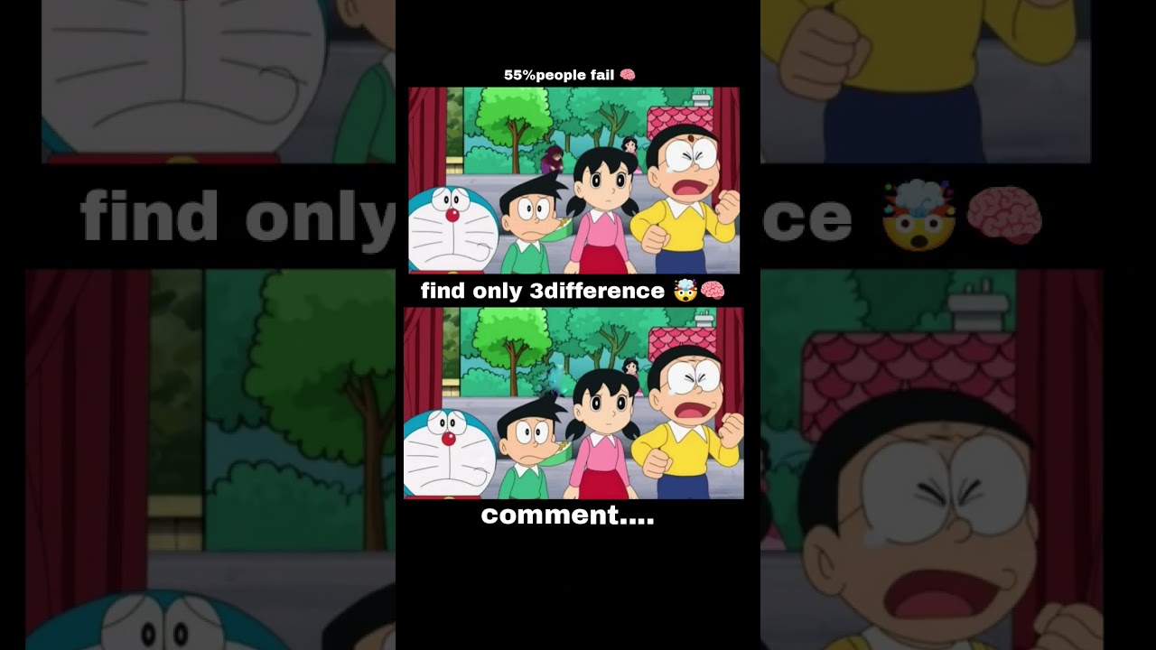 find only 3difference 🤯🧠#comment #subscribe #nobita #difference #short
