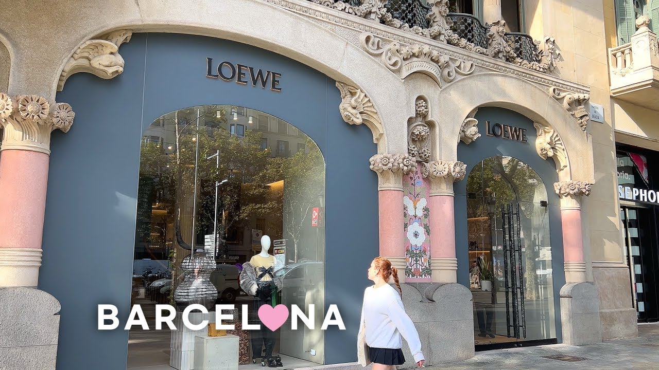[4K]🇪🇸Прогулка по Барселоне: Passeig de Gràcia — улица роскошных магазинов, обед в Michelin ⭐Хофманн