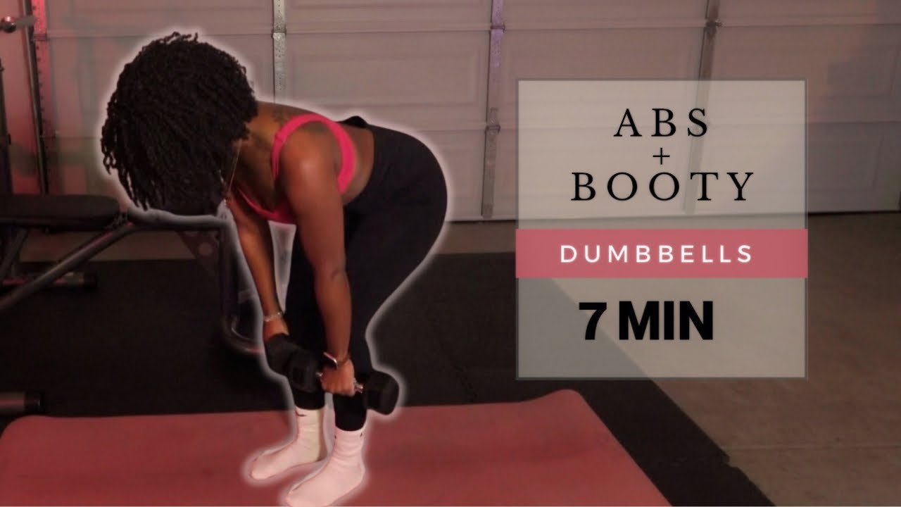 7 Min Dumbbell Abs + Booty Workout (Quick Lower Body Burn)