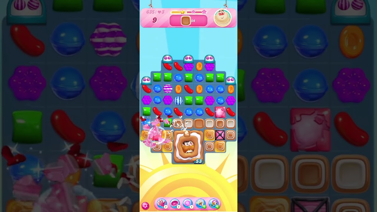 Kid game. Candy crush saga, Hard part level 635