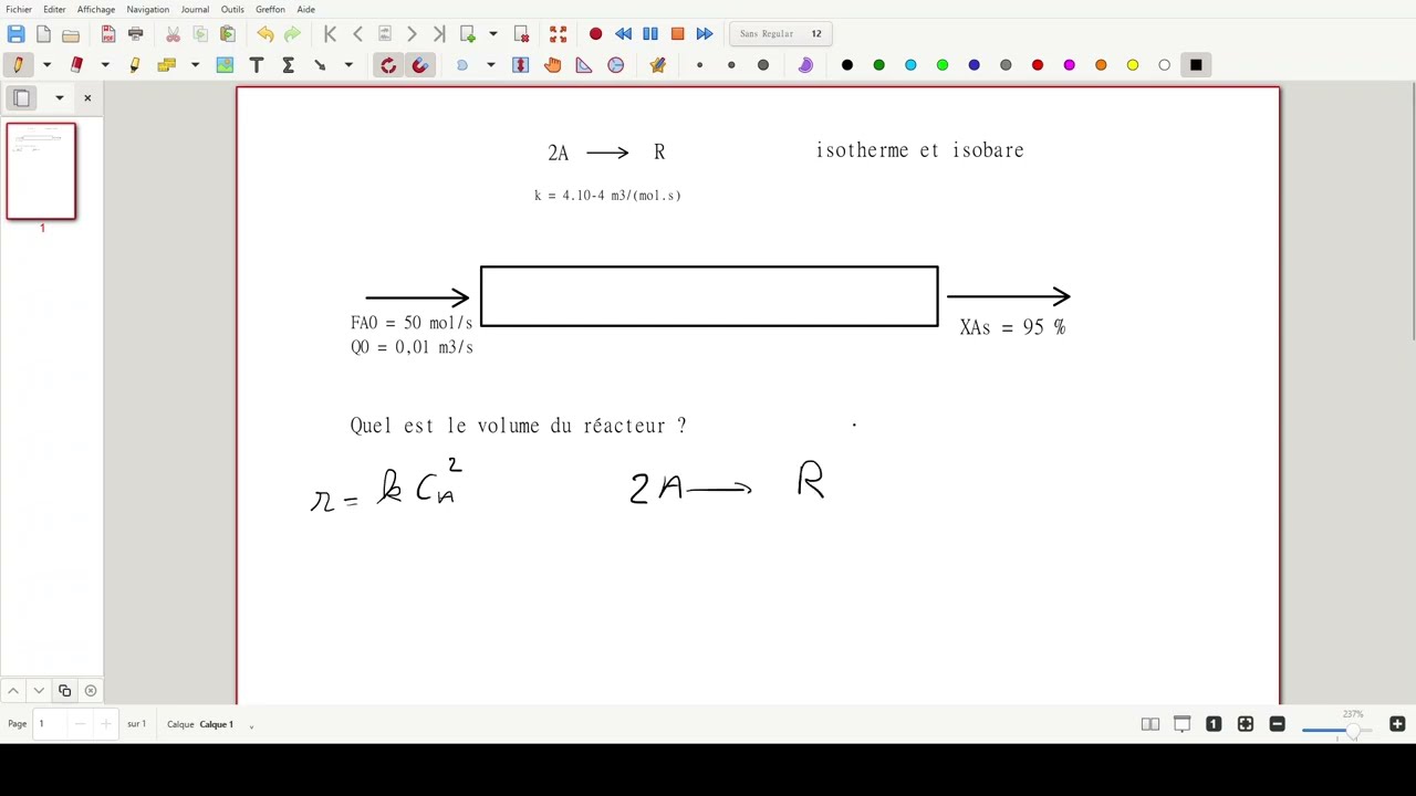 Réacteur piston en phase gazeuse