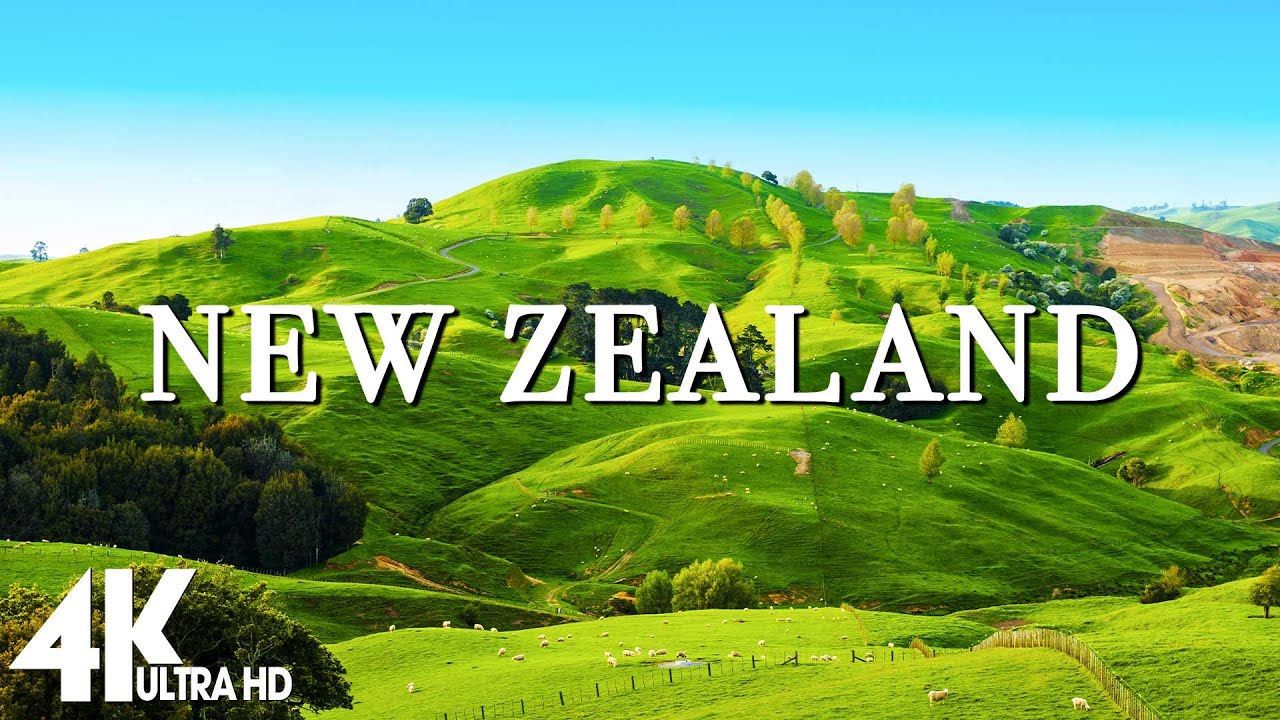 FLYING OVER NEW ZEALAND (4K UHD) - Relaxing Music With Stunning Beautiful Nature (4K Video Ultra HD)