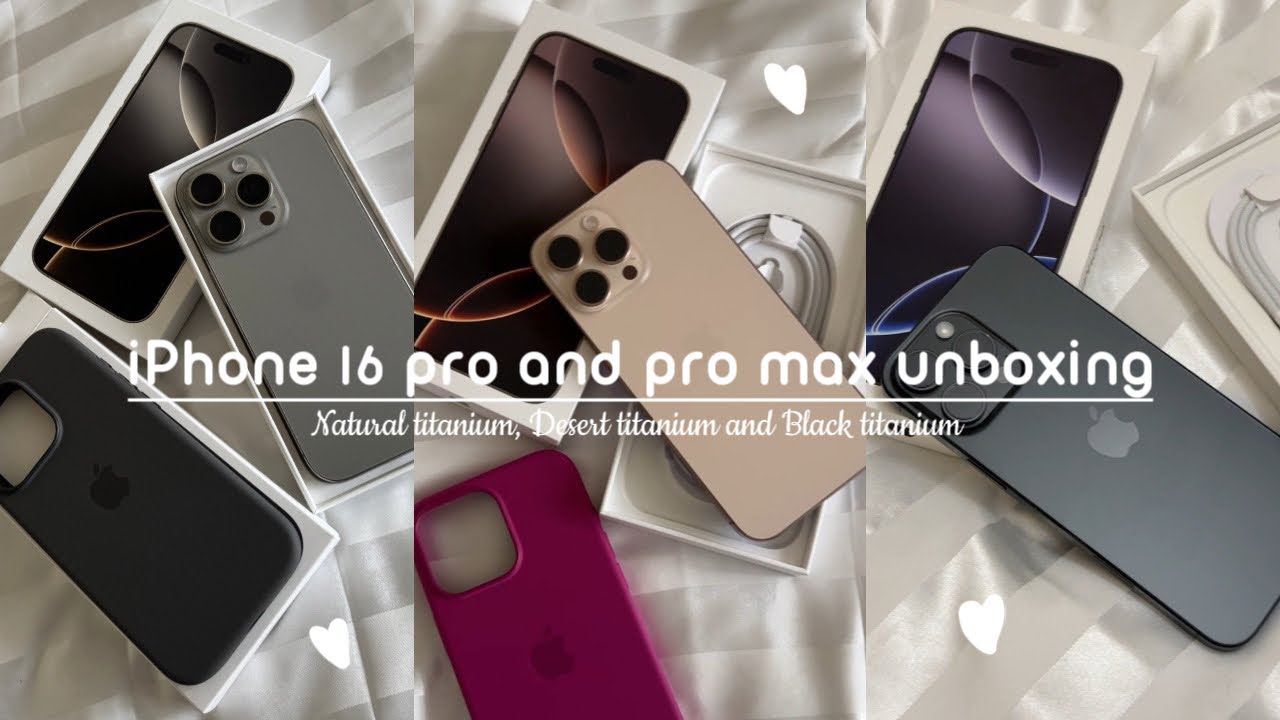 Unboxing iPhone 16 Pro and 16 Pro Max 🤎(Natural titanium, Desert titanium and Black titanium)