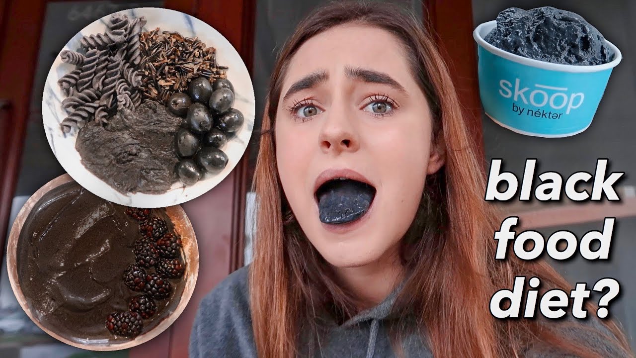 EATING ONLY BLACK FOOD FOR 24 HOURS