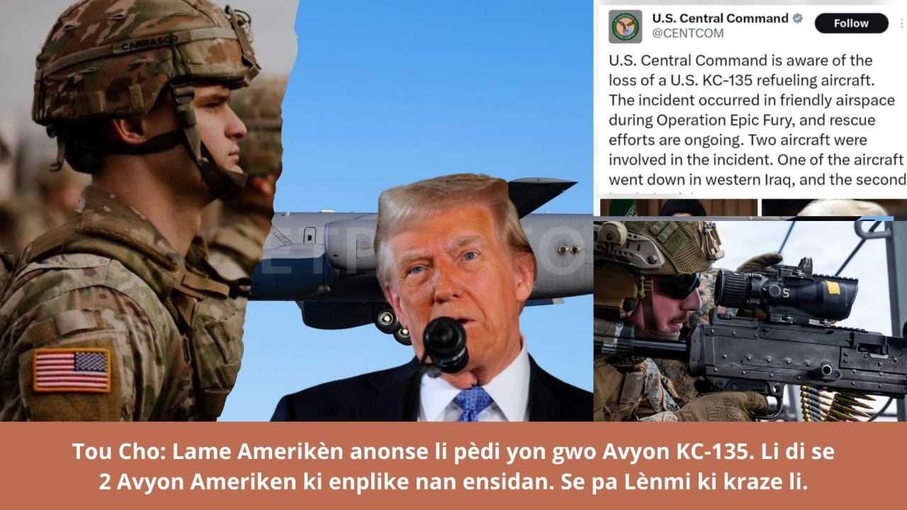 🔥🚨🇺🇸🚨🔥Tou Cho: Lame Amerikèn anonse li pèdi yon gwo Avyon KC-135. Avon an Kraze an Irak selon CBS