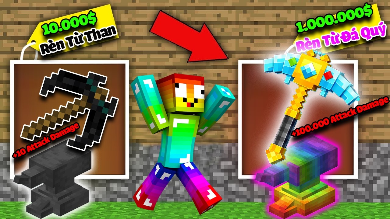 MINI GAME : CUỘC THI RÈN CÚP VIP NHẤT ** NOOB MAY MẮN RÈN CÂY CÚP 5 SAO MẠNH NHẤT MINECRAFT
