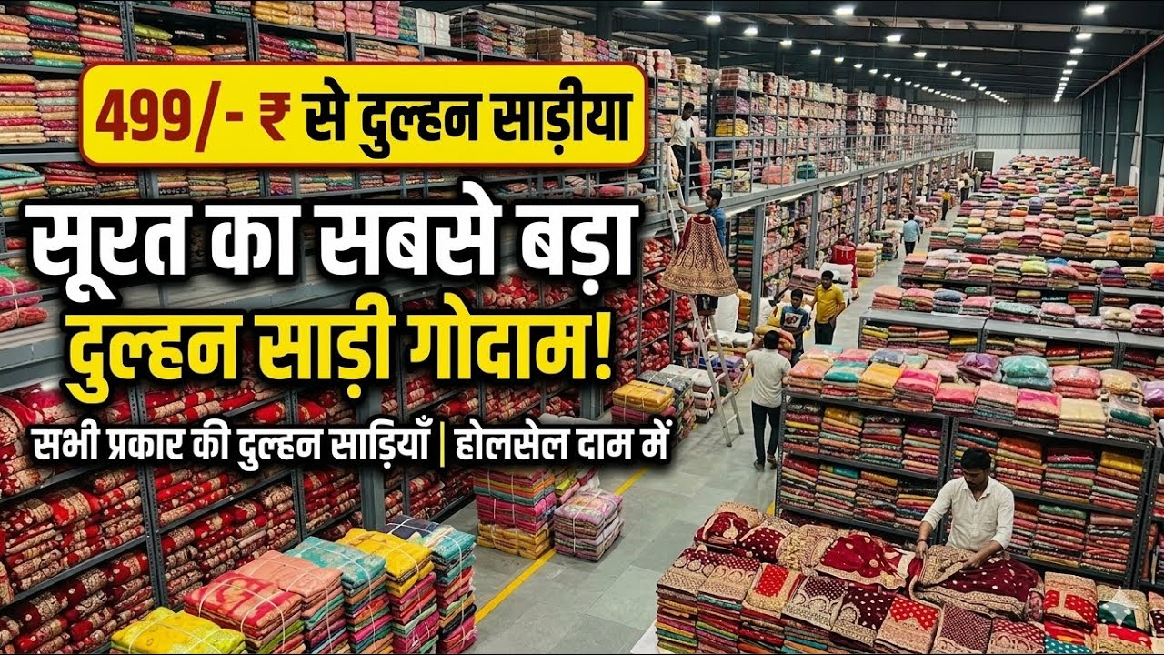 499/-₹ से दुलहन साड़ी सूरत का सबसे बड़ा साड़ी गोदाम!😍|Saree wholesale market in Surat| @OpenBizness 