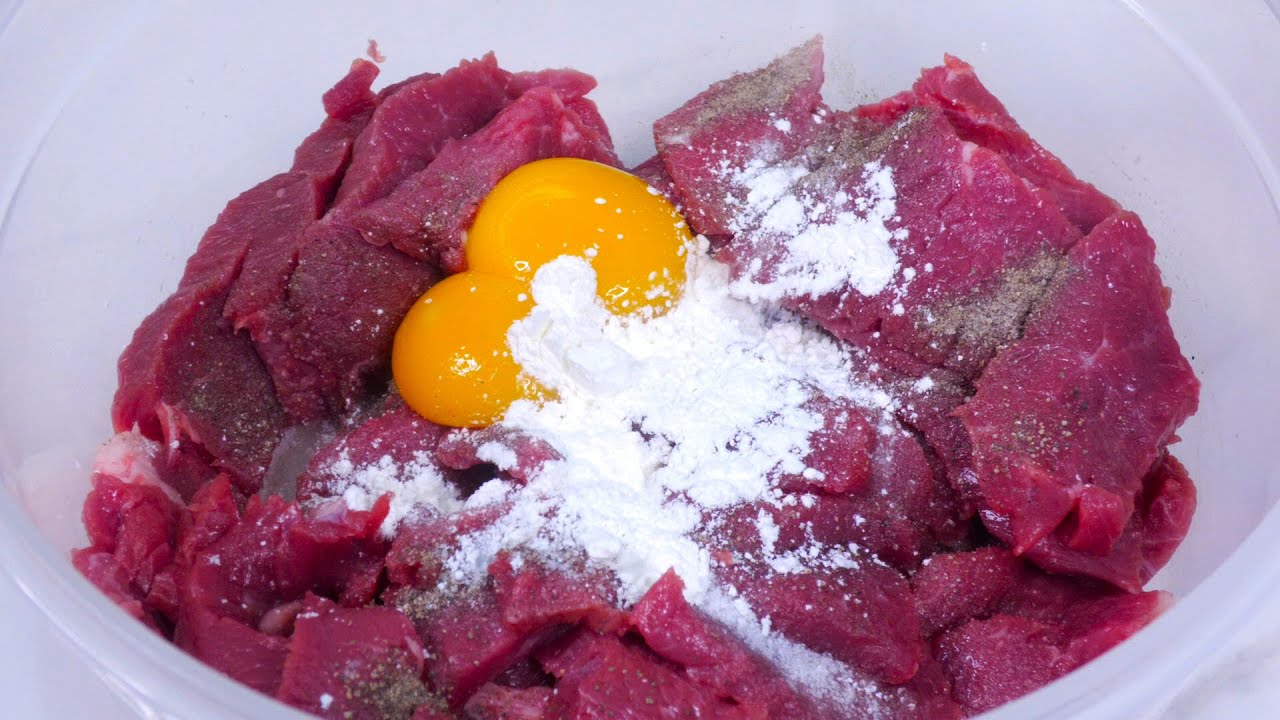 Нежная говядина по - Азиатски. Рецепт мяса в сковороде с овощами.