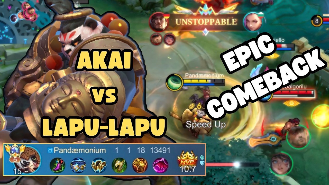 Epic Comeback! — Top Global Akai Vs Lapu-Lapu | Mobile Legends
