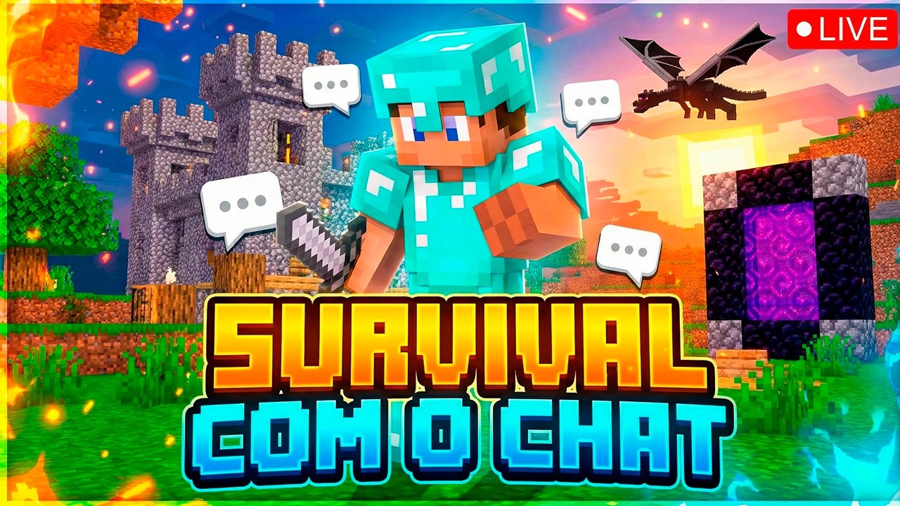 Minezinho com o Chat - Minecraft | !pix !Ip