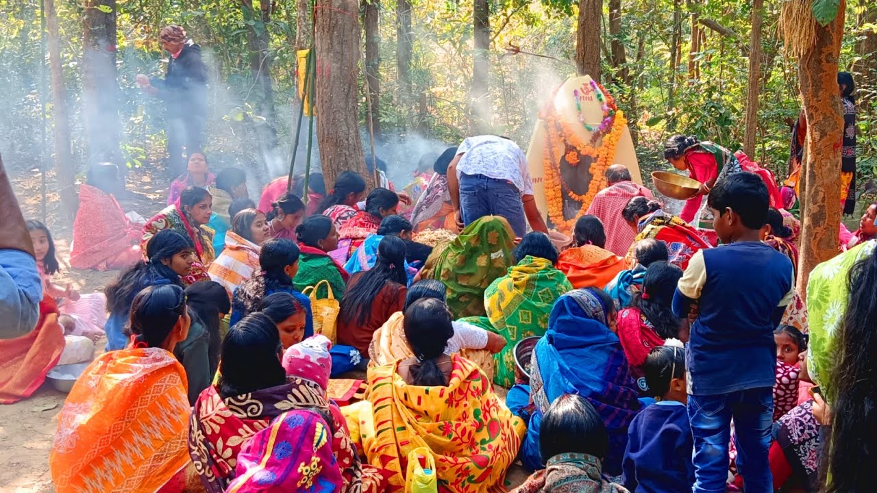 গ্রামের ভৈরব পূজা 🙏 বনদেবতার আশীর্বাদে সুখ-শান্তি কামনায় একসাথে পুরো গ্রাম