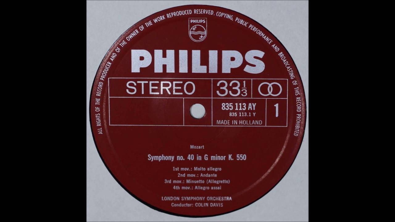 Mozart, Symphony No 40, Colin Davis