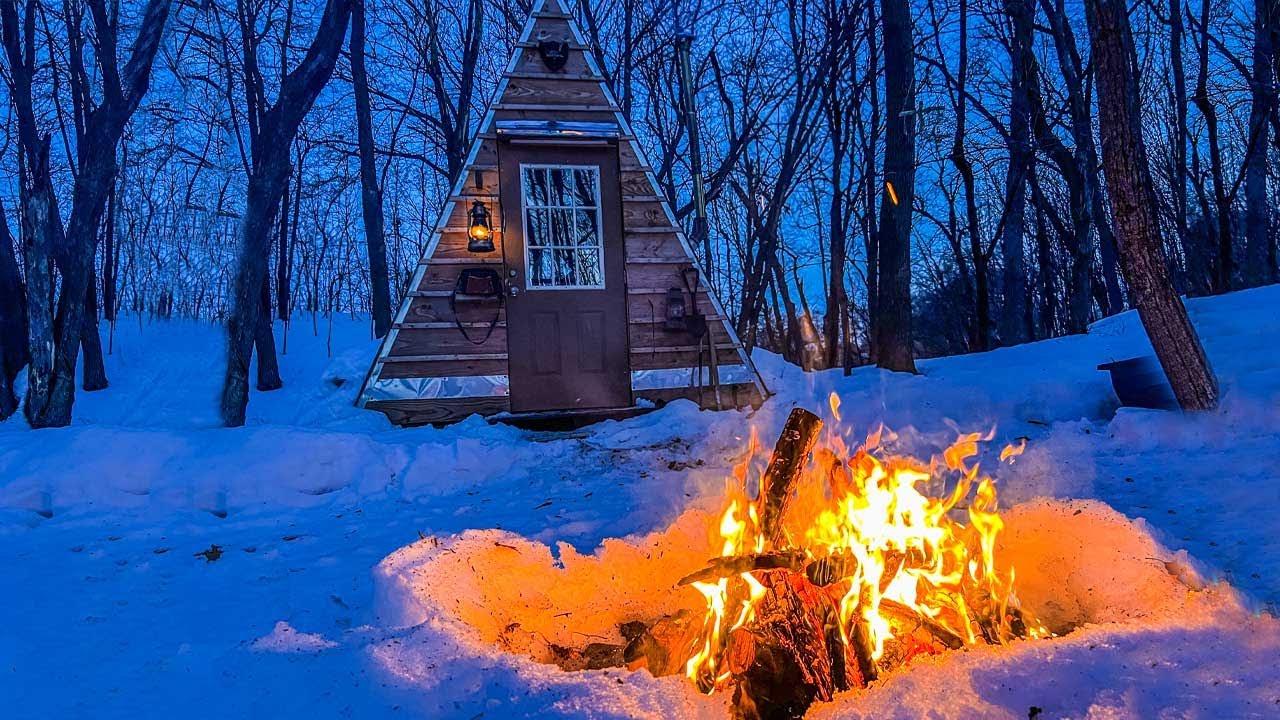 Solo Camping in the Woods | Alone at the Off Grid Cabin