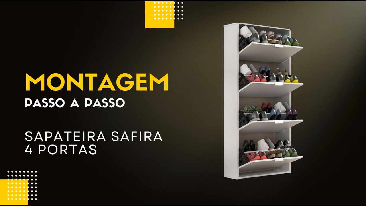 Sapateira Safira 4 portas - Montagem completa - Tonielque Móveis