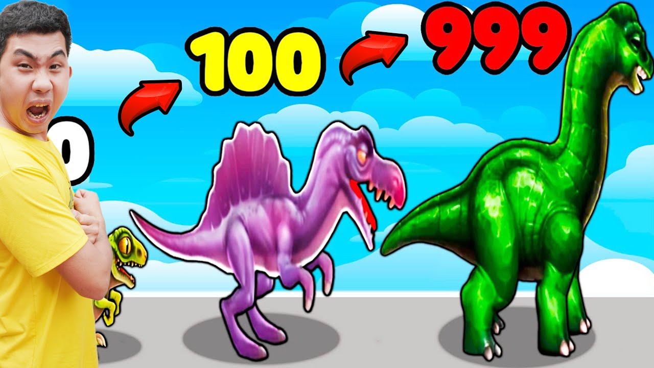 Quân Híp tiến hóa khủng long bạo chúa ,khủng long cổ dài ,khủng long ăn cỏ từ LV1 đến LV 999