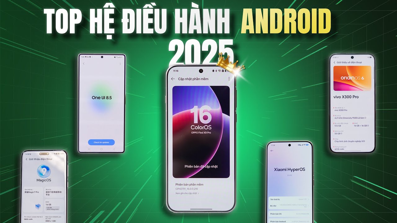 XẾP HẠNG HỆ ĐIỀU HÀNH ANDROID TỐT NHẤT NĂM 2025 - ƯU NHƯỢC ĐIỂM TỪNG HỆ ĐIỀU HÀNH!