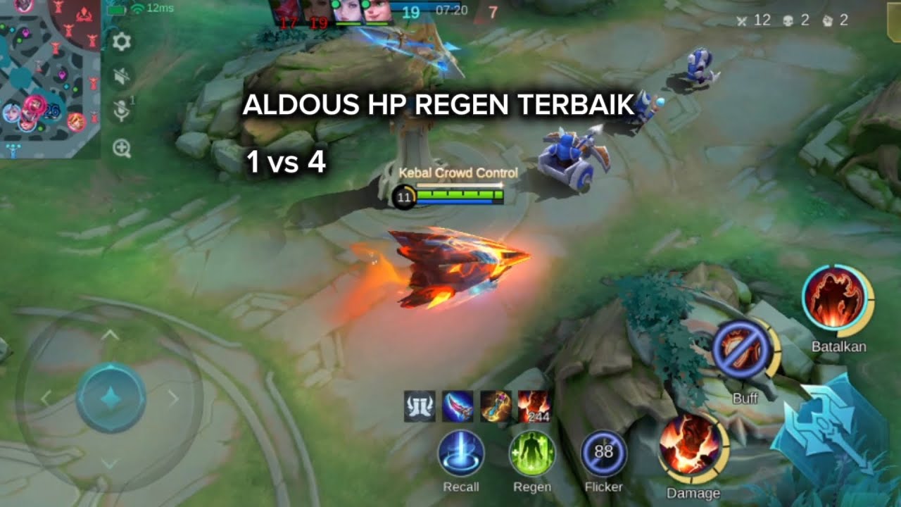 Aldous HP regen untuk war 1 vs 5 (mobile legend)