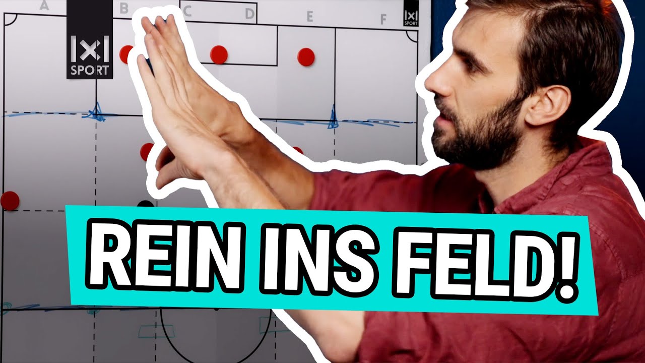 Pressinglinie durchbrechen - 6 gegen 6 nach der ersten gegnerischen Mauer  - Fußballübung