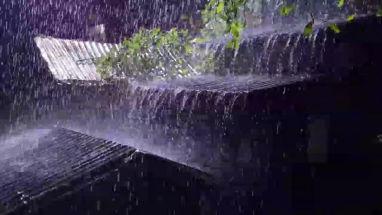 Heavy Rain on Tin Roof at Night | Relaxing Rain Sounds for Deep Sleep (No Thunder)
