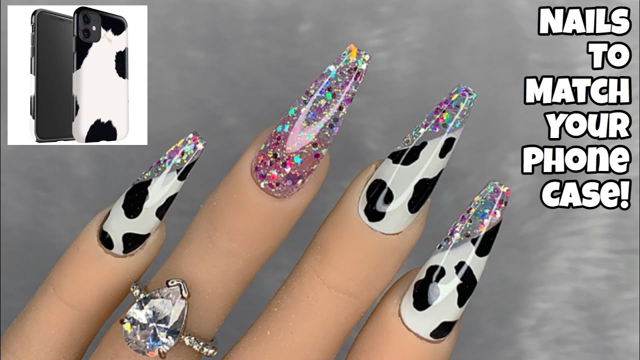 Cow Print Nails to Match your Phone Case! | Stay Trendy | Blingline