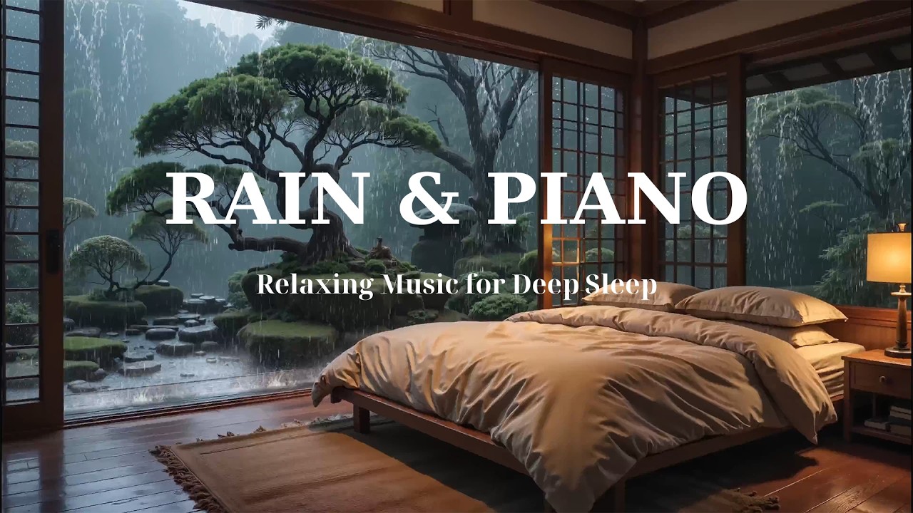 🔴Relaxing Rain Sounds and Soft Piano Music for Deep Sleep, Stress Relief, and Peaceful Nights